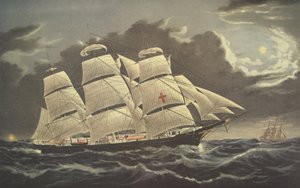 Clipper Ship Dreadnought- frente a Tuskar Light, pub. 1856 de American School